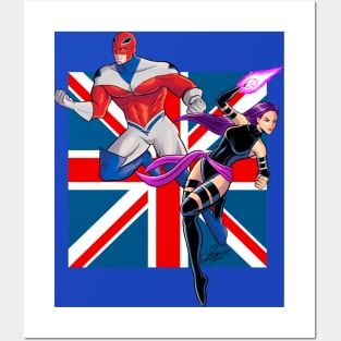 Captain Britain and Psylocke Posters and Art